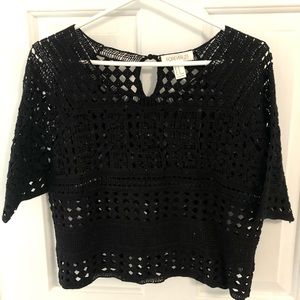 FOREVER 21 | Black Crochet Top (Short Sleeve)